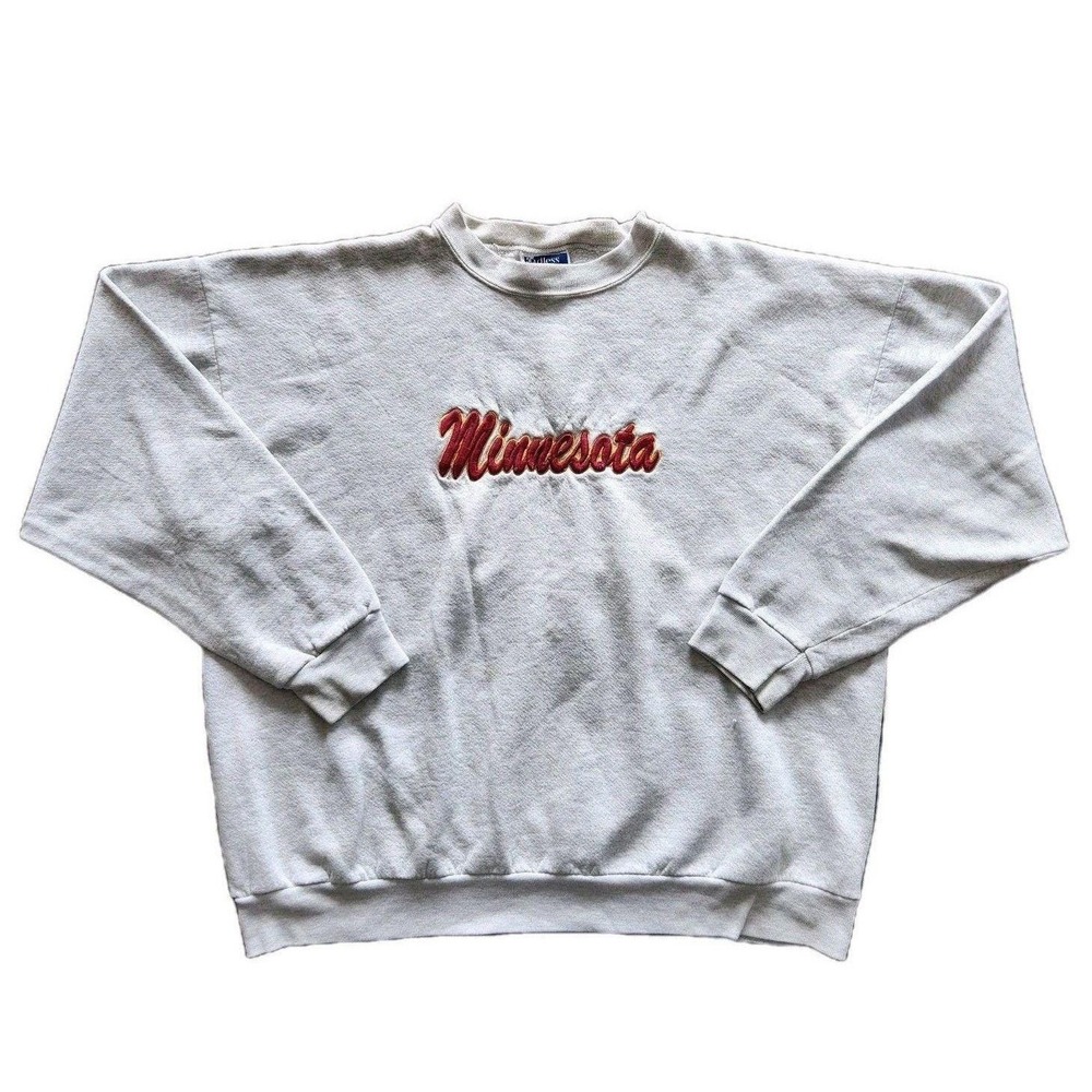 Vtg 90s Minnesota Golden Gophers Sweater L Embroidered College Sports Retro